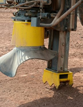 drill in a quarry mine. mining industry.